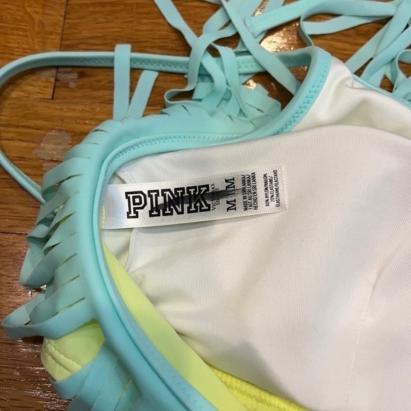 PINK by Victoria’s Secret Fringe Halter Bikini Top Swimsuit medium - Picture 9 of 9